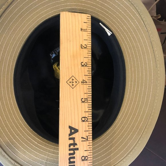 Men's HatQuarters USA by Henschel Canvas Fedora Hat Khaki Durable Waterproof - Picture 6 of 7